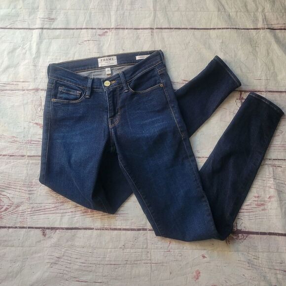 Frame Le Skinny de Jeanne in Marshall Wash Size 25 - Picture 3 of 7